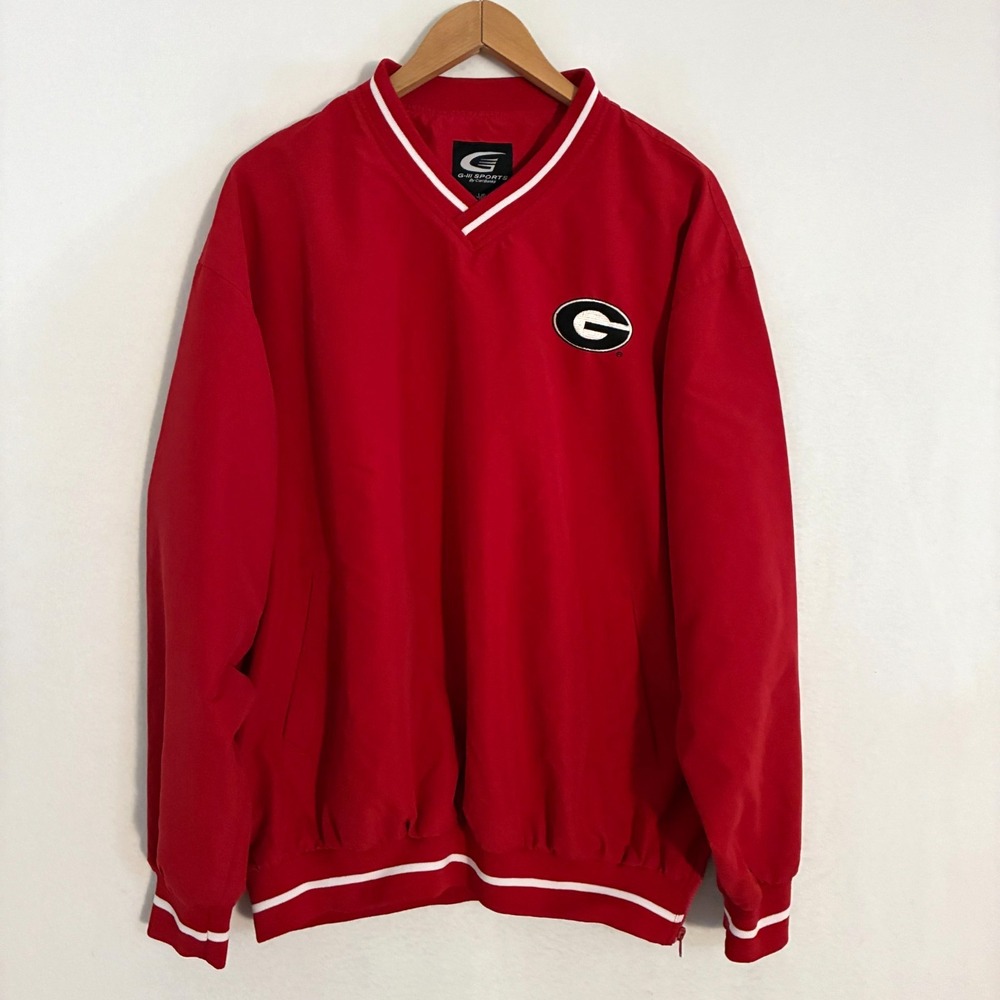 Georgia Bulldogs G-III Sports Windbreaker Pullover Men's L Embroidered V Neck